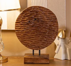Sculpture en bois marron 30x15,5X40 cm