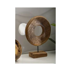 Sculpture en bois marron 28x10x38 cm