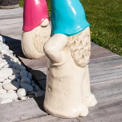 Sculpture jardin déco tomte 50 cm turquoise