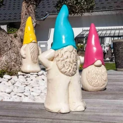 Sculpture jardin déco tomte 50 cm turquoise