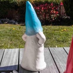 Sculpture jardin déco tomte 50 cm turquoise