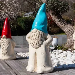 Sculpture jardin déco tomte 50 cm turquoise