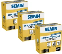Sem-Universelle, Colle en Poudre pour Papiers Peints Légers et Lourds, Intérieur, Boite 250 g (Lot de 3)