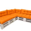 Set 7 coussins palette assises 120x80 dossiers 120x40 kit coussins canapé de jardin Orange coussins pour mobilier de jardin