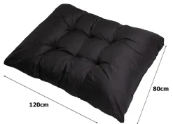 Set 7 coussins palette assises 120x80 dossiers 120x40 kit coussins canapé de jardin Noir coussins pour mobilier de jardin