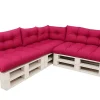Set 7 coussins palette assises 120x50 dossiers + 120x40 kit coussins canapé de jardin Rosa coussins pour mobilier de jardin