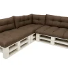 Set 7 coussins palette assises 120x80 dossiers 120x40 kit coussins canapé de jardin Marron coussins pour mobilier de jardin