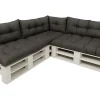 Set 7 coussins palette, assises 120x80 dossiers + 120x40 kit coussins canapé de jardin Anthracite coussins pour mobilier de jardin