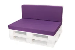 Set coussins palette 120x80 / 120x50cm Violet Coussins de jardin avec housses amovibles pour une utilisation int/ext.