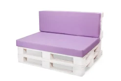 Set coussins palette 120x50 / 120x50cm Violet clair Coussins de jardin avec housses amovibles pour une utilisation int/ext.