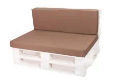 Set coussins palette 120x50 / 120x40cm Beige Coussins de jardin avec housses amovibles pour une utilisation int/ext.