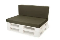 Set coussins palette 120x50 / 120x40cm Vert Coussins de jardin avec housses amovibles pour une utilisation int/ext.