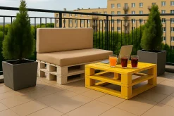 Set coussins palette 120x60 / 120x40cm Beige Coussins de jardin avec housses amovibles pour une utilisation int/ext.