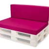 Set coussins palette 120x60 / 120x40cm Rose Coussins de jardin avec housses amovibles pour une utilisation int/ext.