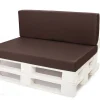 Set coussins palette 120x50 / 120x50cm Marron Coussins de jardin avec housses amovibles pour une utilisation int/ext.