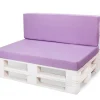 Set coussins palette 120x60 / 120x40cm Violet clair Coussins de jardin avec housses amovibles pour une utilisation int/ext.