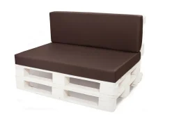 Set coussins palette 120x60 / 120x40cm Marron Coussins de jardin avec housses amovibles pour une utilisation int/ext.