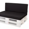 Set coussins palette 120x50 / 120x40cm Noir Coussins de jardin avec housses amovibles pour une utilisation int/ext.