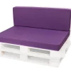 Set coussins palette 120x60 / 120x40cm Violet Coussins de jardin avec housses amovibles pour une utilisation int/ext.