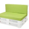Set coussins palette 120x60 / 120x50cm Citron vert Coussins de jardin avec housses amovibles pour une utilisation int/ext.