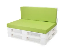 Set coussins palette 120x60 / 120x50cm Citron vert Coussins de jardin avec housses amovibles pour une utilisation int/ext.