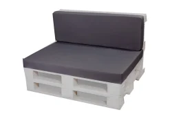Set coussins palette 120x50 / 120x50cm Anthracite Coussins de jardin avec housses amovibles pour une utilisation int/ext.