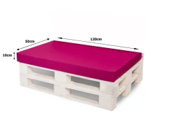 Set coussins pour palettes 120x50 cm, housse d'assise amovible, coussins de dossier matelassés 120x40 cm Rose coussins palettes