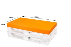 Set coussins pour palettes 120x60 cm, housse d'assise amovible, coussins de dossier matelassés 120x50 cm Orange coussins palettes