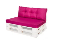 Set coussins pour palettes 120x60 cm, housse d'assise amovible, coussins de dossier matelassés 120x50 cm Rose coussins palettes
