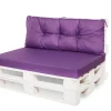 Set coussins pour palettes 120x60 cm, housse d'assise amovible, coussins de dossier matelassés 120x40 cm Violet coussins palettes