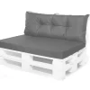 Set coussins pour palettes 120x50 cm, housse d'assise amovible, coussins de dossier matelassés 120x40 cm Anthracite coussins