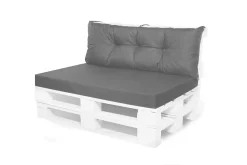 Set coussins pour palettes 120x50 cm, housse d'assise amovible, coussins de dossier matelassés 120x40 cm Anthracite coussins