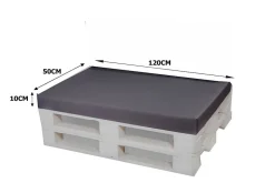 Set coussins pour palettes 120x50 cm, housse d'assise amovible, coussins de dossier matelassés 120x40 cm Anthracite coussins