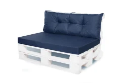 Set coussins pour palettes 120x50 cm, housse d'assise amovible, coussins de dossier matelassés 120x50 cm Bleu coussins palettes