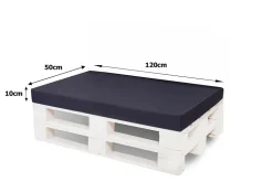 Set coussins pour palettes 120x50 cm, housse d'assise amovible, coussins de dossier matelassés 120x50 cm Bleu coussins palettes
