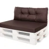 Set coussins pour palettes 120x50 cm, housse d'assise amovible, coussins de dossier matelassés 120x40 cm Marron coussins palettes