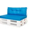 Set coussins pour palettes 120x60 cm, housse d'assise amovible, coussins de dossier matelassés 120x40 cm Bleu coussins palettes