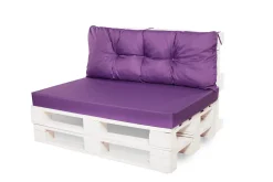 Set coussins pour palettes 120x50 cm, housse d'assise amovible, coussins de dossier matelassés 120x50 cm Violet coussins palettes