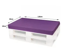 Set coussins pour palettes 120x50 cm, housse d'assise amovible, coussins de dossier matelassés 120x50 cm Violet coussins palettes