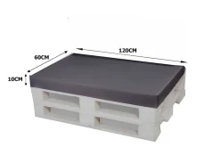 Set coussins pour palettes 120x60 cm, housse d'assise amovible, coussins de dossier matelassés 120x50 cm Anthracite coussins