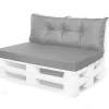 Set coussins pour palettes 120x50 cm, housse d'assise amovible, coussins de dossier matelassés 120x50 cm Gris coussins palettes