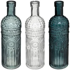 Set de 3 bouteilles Folk - verre - Bleu- Atmosphera