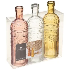 Set de 3 bouteilles Folk - verre - Bleu- Atmosphera