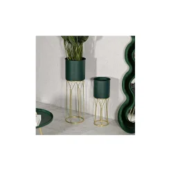 Set de 2 cachepots en métal coloré Grent