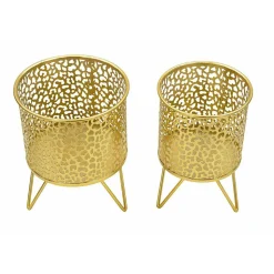 Set de 2 cachepots en métal doré Holderpiny