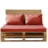 Set de 3 coussins palette extérieur imperméable et déhoussable MINORQUE (120x80 cm - Terracotta)