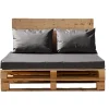 Set de 3 coussins palette extérieur imperméable et déhoussable MINORQUE (120x80 cm - Gris anthracite)