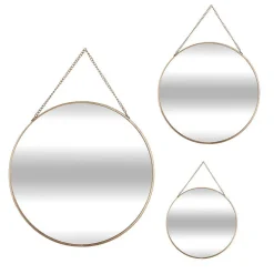 Set de 3 miroirs ronds doré - Atmosphera