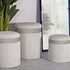 Set de 3 poufs coffre en MDF Curtain