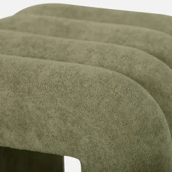 Set de 2 poufs contemporains en tissu vvert